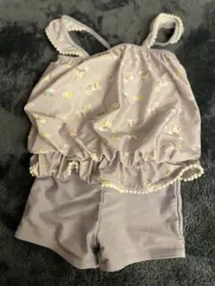 薄紫色フリル水着（ポンポン付き）