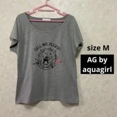 エージーバイアクアガール Tシャツ 半袖 グレー アニマル 動物 ライオンのサムネイル