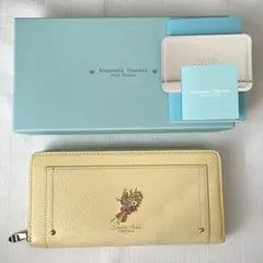 サマンサタバサ 長財布 パステルイエロー 花 フラワー
