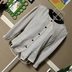 レトロ古着 ドット柄×ベロア 長袖 オーバーブラウス ヴィンテージ 古着