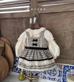 marron suit ロンパース　18m ワンピース　アイボリー　チェック