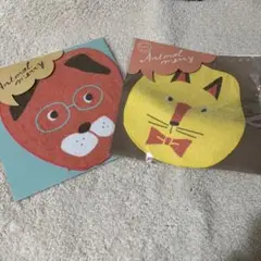 新品未使用　Animal Merry 犬と猫のハンカチセット