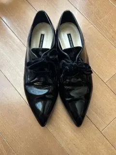 【美品】FABIO RUSCONI ベロアリボンローファー　38