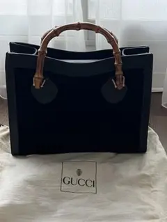 GUCCI ダイアナ ハンドバッグ バンブー スエードレザー A4