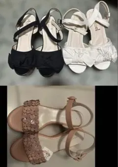 レディース　サンダル　Amavel アマベル　花柄ピンクサンダル　白黒サンダルのサムネイル