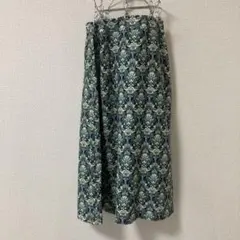 レディース フレアスカート ひざ丈 TALBOTS グリーン 花柄のサムネイル