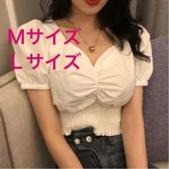 レディース トップス ブラウス 半袖 パフスリーブ 韓国