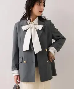 2026ss VIS新作コンフォートJKグレー ダブル テーラードジャケット
