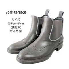 york terrace ヨークテラス ウイングチップ サイドゴア レインブーツ