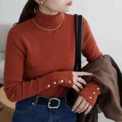 【DISCOAT・新品】リブ袖口ボタンタートルWEB限定カラー