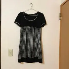 千鳥格子　ニットワンピース