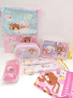 希少　シュガーバニーズ　平成レトロ　お弁当箱　巾着　カトラリー　ランチボックス 平成レトロ】 新品 シュガーバニーズ ランチBOXケース 巾着 激レア
