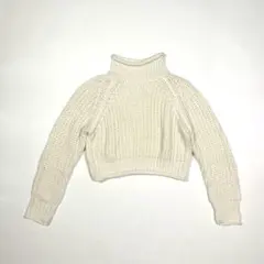 clearクリア ローゲージ タートルネック ショート丈 ニット アイボリー F