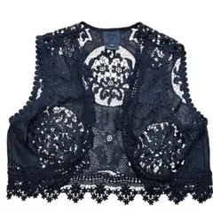 ANNA SUI アナスイ　刺繍レースベスト　ボレロ　ブラック　黒　アメリカ製