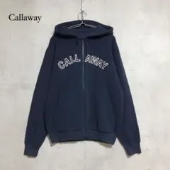 美品　キャロウェイ　Callaway ワッフル生地フルジップパーカー　ネイビー