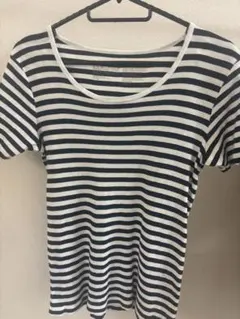 無印良品 半袖ボーダーTシャツ 100%コットン　M