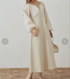 ⭐︎新品⭐︎ヴァニーユー　アーチウエストジャガードワンピース