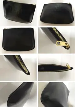 【美品】APC アーペーセー　クラッチバッグ ロゴ型押し 牛革ブラックのサムネイル