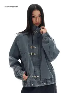 ベルト付きハイネックZIPパーカー/ジップアップ　Y2K opium mode