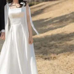 ウェディングドレス　ホワイト　韓国風　前撮り　Sサイズ