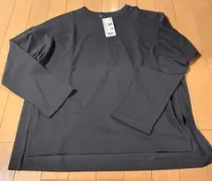 UNIQLO UVカット スリットT 長袖 L WOMAN Darkl Gray