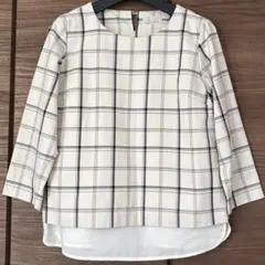 テチチ　格子柄すそティアードブラウス