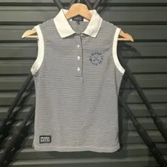新品未使用品】PEARLY GATES ストライプ ノースリーブポロシャツ0