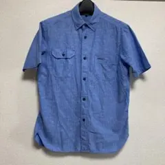 メンズ　Ｓ　UNITED ARROWS　青 ストライプ 半袖シャツ　ポケット