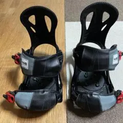 スノーボードビンディング 黒/赤