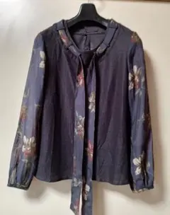 長袖ブラウス 、 M、袖シースルー