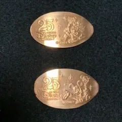 東京ディズニーリゾート 25周年 ミッキー＆ミニー スーベニアメダル 2枚セットのサムネイル