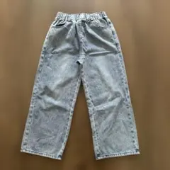 しまむら　ボトムス　デニム　ジーパン　ワイド　ジーンズ　パンツ　140cm