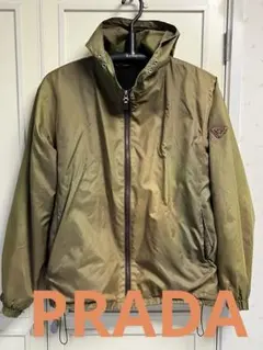 PRADA フード付きナイロンジャケット オリーブグリーン
