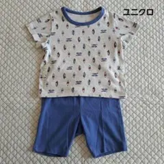 ☆☆ユニクロ　半袖パジャマ　グレー×ブルー☆☆