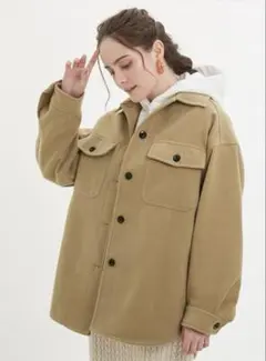GU オーバーサイズシャツジャケット Lsize ベージュ