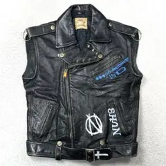 VINTAGE ライダース　レザー　ノースリーブ　Lサイズ　ダブルジャケット