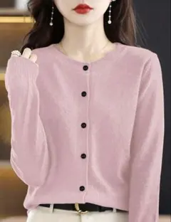 ピンク カーディガン Mサイズ