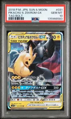 ピカチュウ&ゼクロムGX rr PSA10 鑑定品