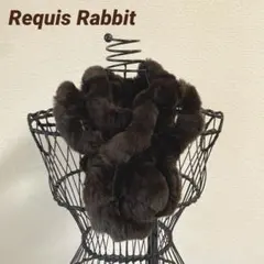 レッキスラビット リアルファー ダークブラウン ネックマフラー