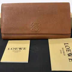LOEWE 長財布 2つ折り アナグラム エンボスロゴ オレンジ - メルカリ