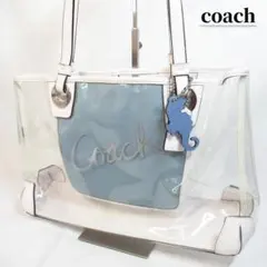 coach コーチ クリア トートバッグ F16621 ロゴチャーム付き 夏向け 