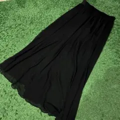 shein シアースカート　ロングスカート ブラック　シースルー