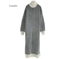 美品❣️Lumier（リュミエ）ニットワンピース リブニット フリーサイズ