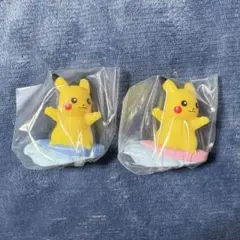 [レア]✨ポケモンキッズ ✨30周年✨なみのりピカチュウ 2体セット✨水色ピンク