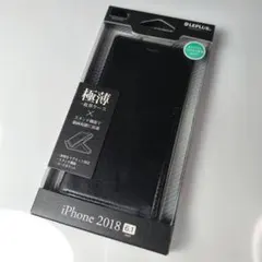 iPhone XR 手帳型 一枚革PUレザーケース マグネット ブラック 765