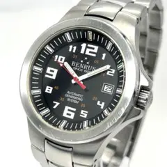 稼働品✨BENRUS BR005 自動巻き 約40mm ブラック文字盤 デイト付のサムネイル