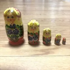 ハンドメイド マトリョーシカ 5体セット クリスマス インテリア