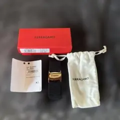 フェラガモ バレッタ ヘアクリップ 髪留め リボン ブラック　Ferragamo