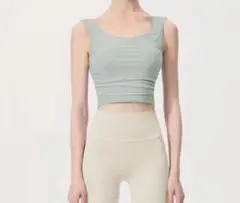 ミントグリーン クロップトップ ヨガウェア