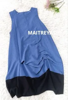 MAITREYA369 バイカラーノースリブ　切り替えデザイン　ワンピース